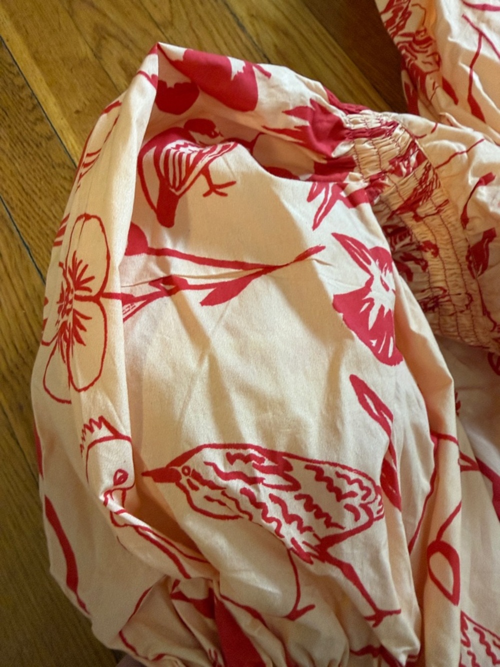 Oliphant Pink and Red Flamingo Print Blouse - Picture 6 of 6
